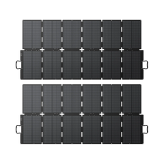 Two BLUETTI SORA 500 foldable 500W solar panels unfolded