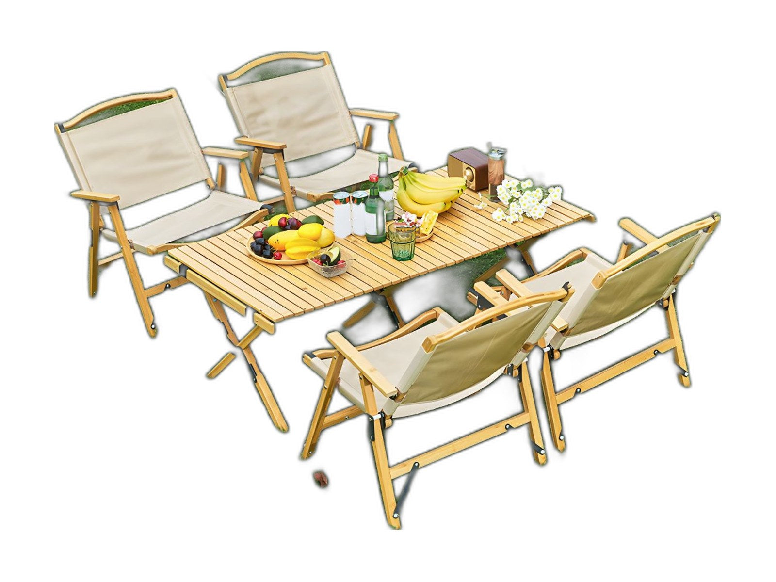 special offer 4 chairs and one table on white background