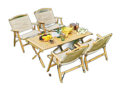 Camping table and chair set fold and store