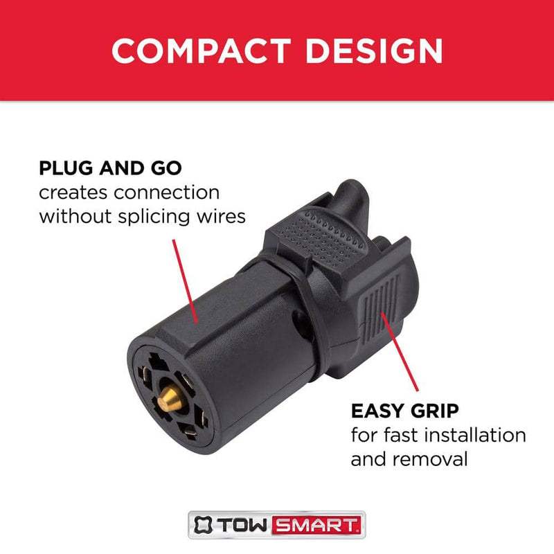 7-way blade to 4-way and 5-way flat trailer wiring adapter