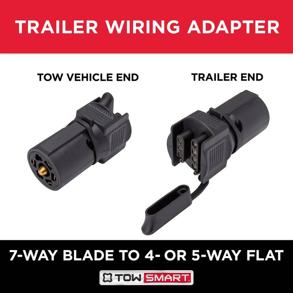 7-way blade to 4-way and 5-way flat trailer wiring adapter