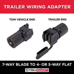 7-way blade to 4-way and 5-way flat trailer wiring adapter