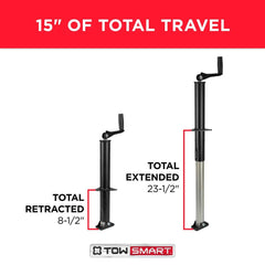 A-frame top-wind trailer jack 2,000 lb