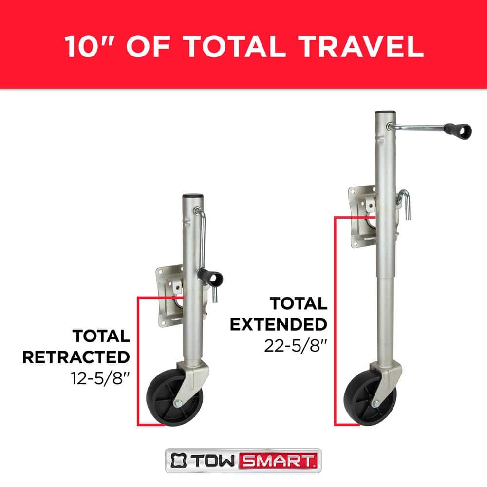 Swing-down trailer tongue jack 1,000 lb