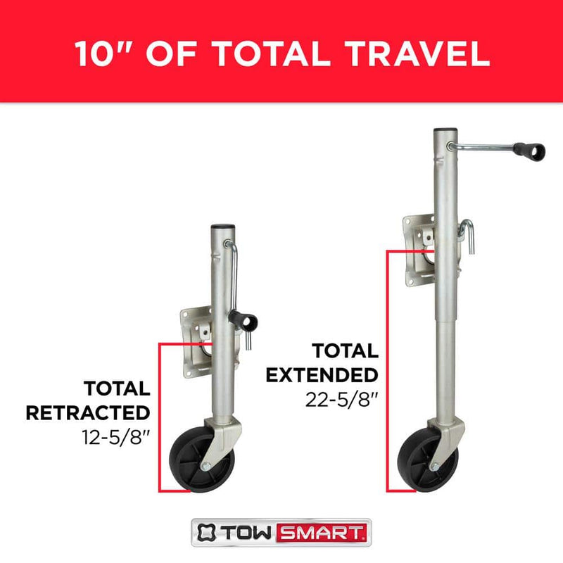 Swing-down trailer tongue jack 1,000 lb