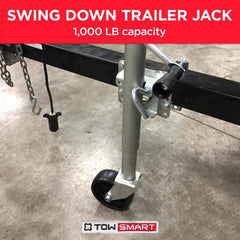 Swing-down trailer tongue jack 1,000 lb
