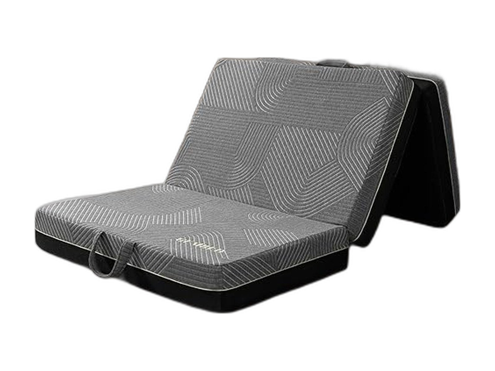tri folding mattress twin size memory foam tri on white background