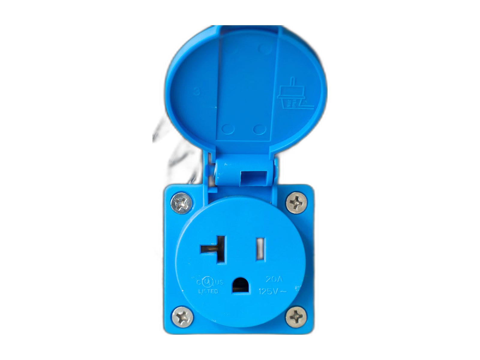 uchen 20a 125v blue on white background