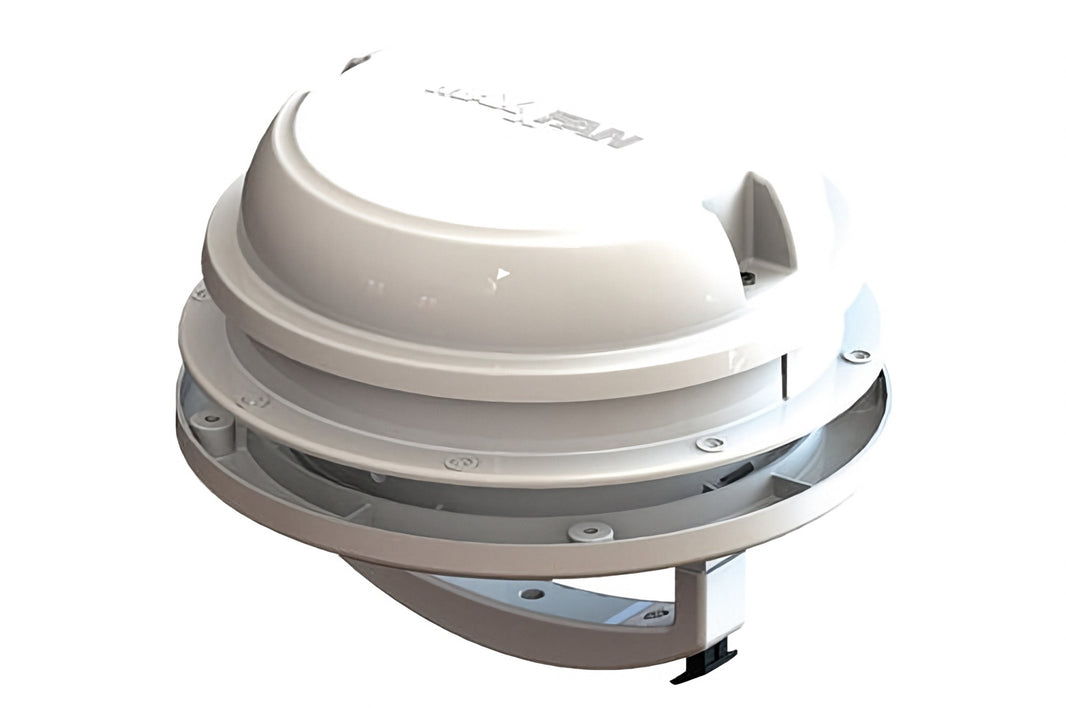 MaxxAir MaxxFan Dome 6" 12V Exhaust Fan for RV Bathroom, Roof or Sidewall Mount, White | 00-03812W
