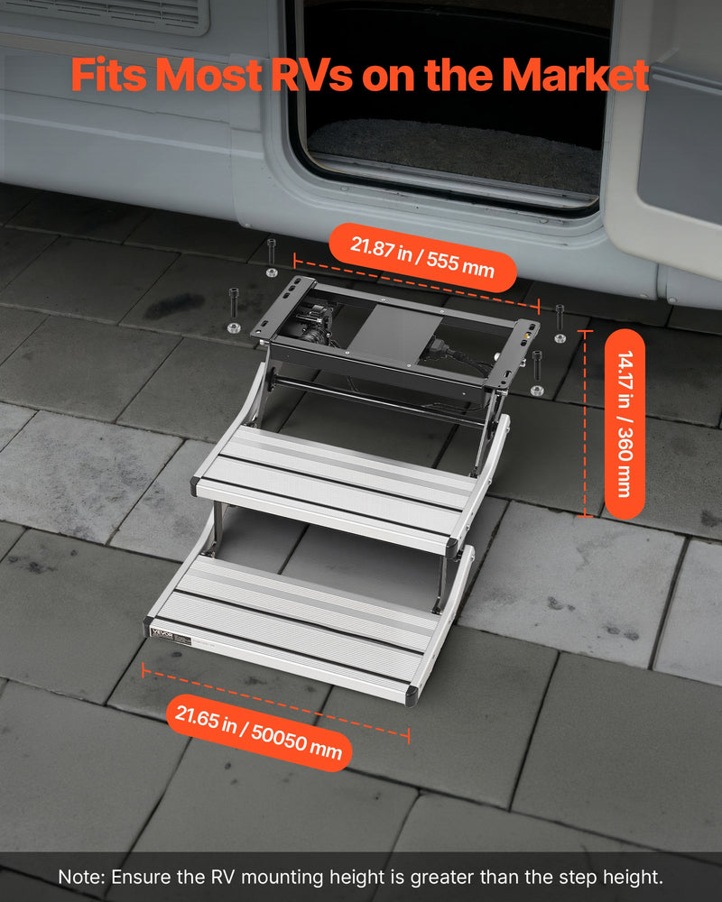 RV steps steel frame detail