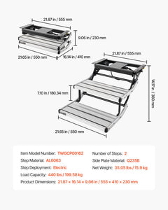 RV steps mounted on camper entry