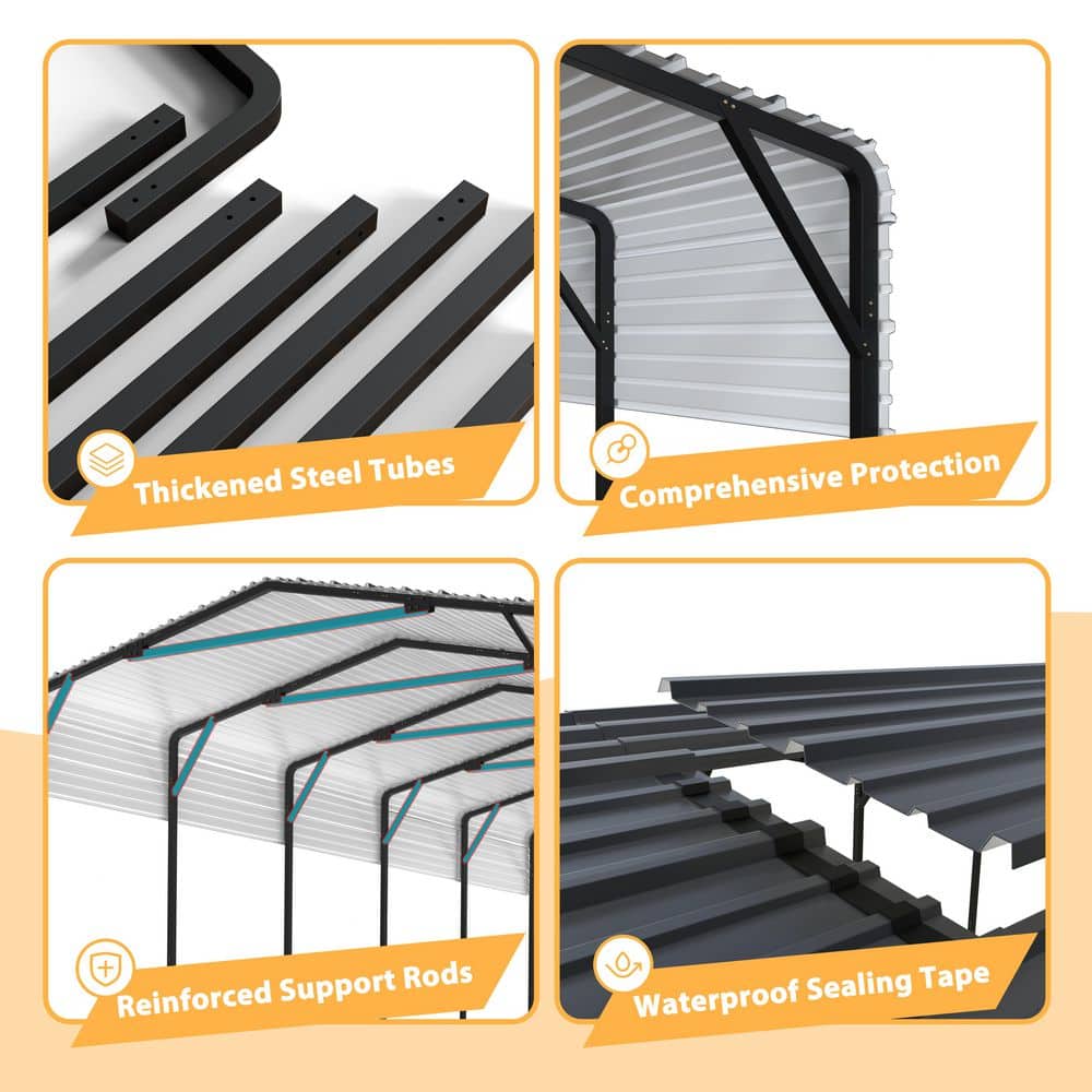 VEIKOUS heavy-duty RV carport 14 x 30 ft