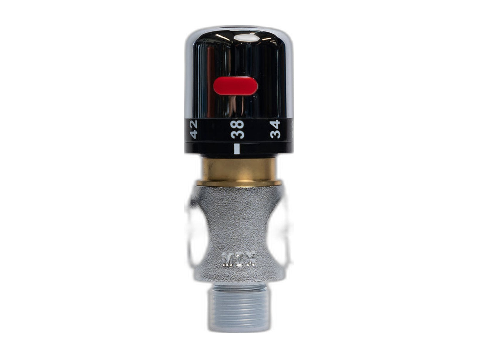water mixing valve on white background