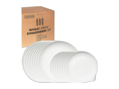 Wheat straw dinnerware set service for four