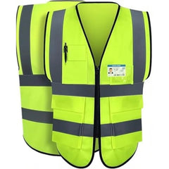 Yellow Reflective Safety Vest with Pockets Medium